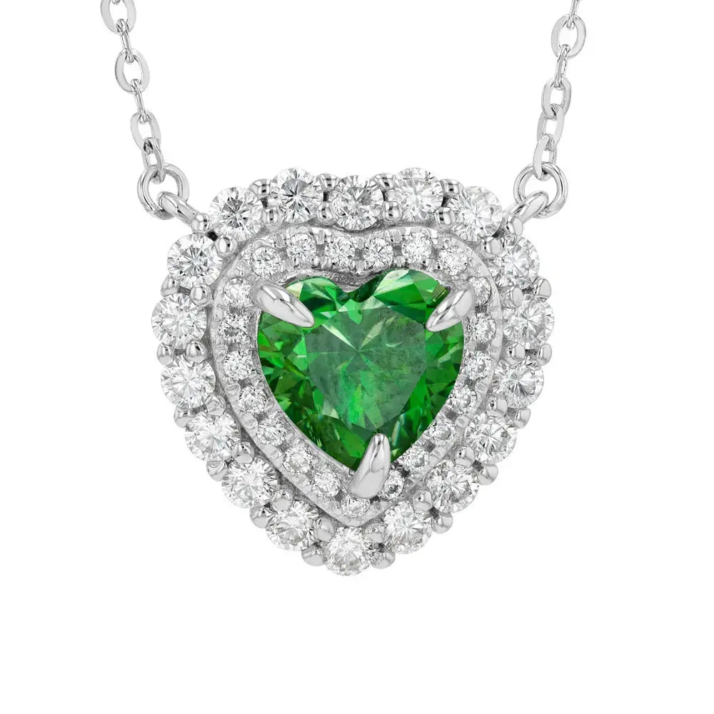 Emerald & Moissanite Heart Cut Jewellery Set Summer Diamonds